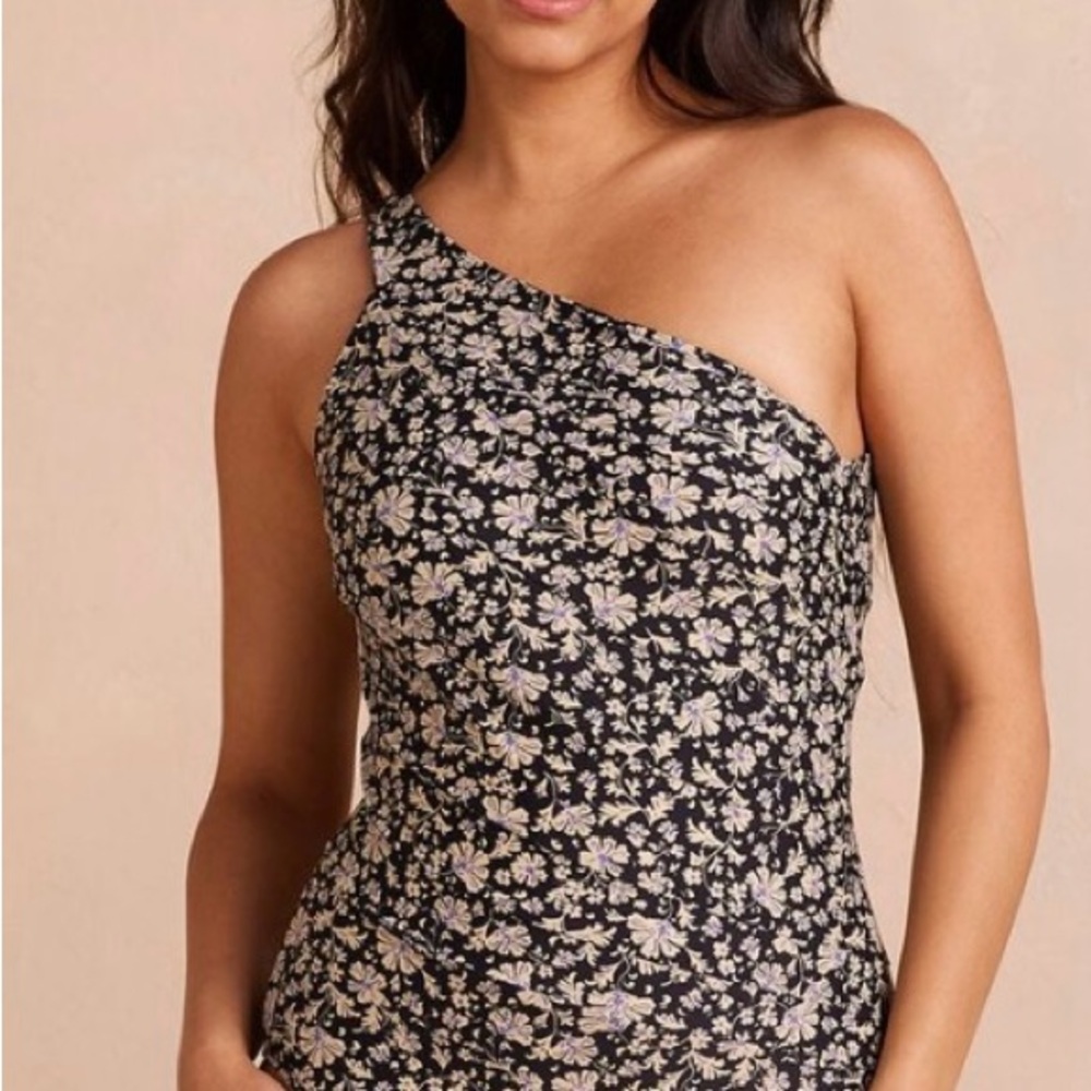 Summersalt The Sidestroke in Vintage Floral in Sea Urchin